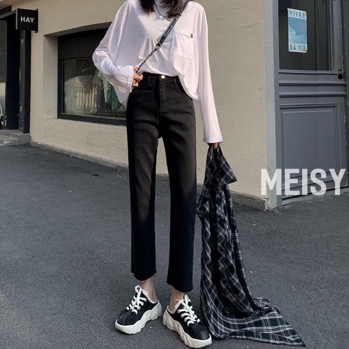 Quần jean baggy dáng suông rộng lưng cao  chất đẹp CGT34 Yellowtopi