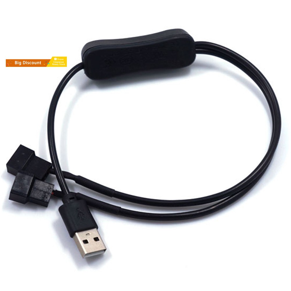 Dây Cáp Chuyển Đổi 2 Cổng Usb Sang 4 Pin Cho Quạt Máy Tính Pc