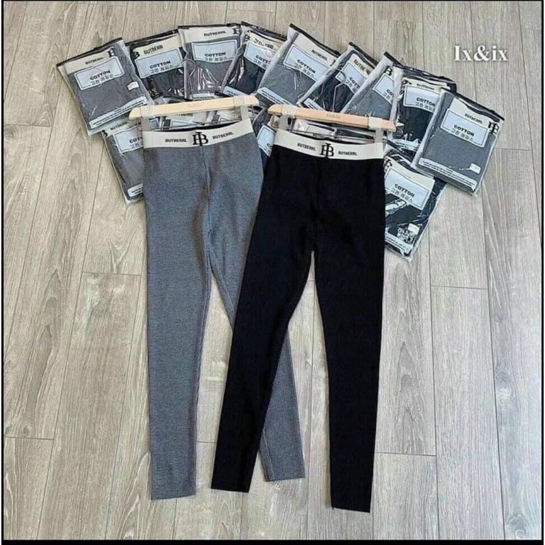 QUẦN LEGGING LÓT LÔNG CHỮ B chất len tăm lót lông ( sz từ 40-65kg)