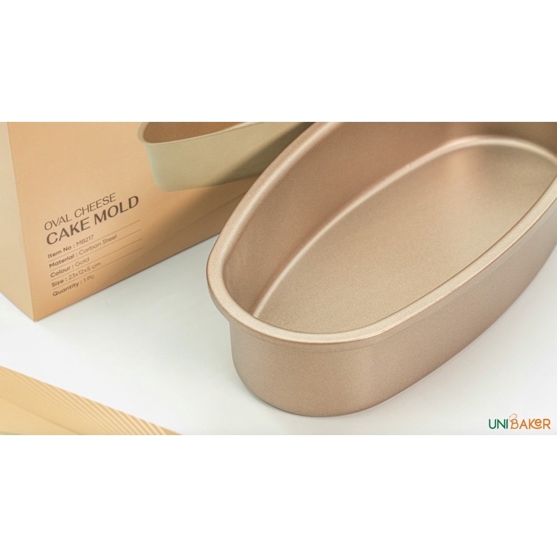 Khuôn oval vàng chống dính Unibaker