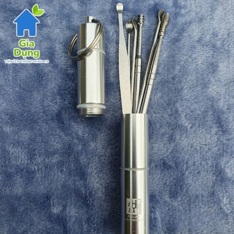 Bộ dụng cụ ngoáy tai inox hiệu Zwilling Đức 6 món - Bộ lấy ráy tai thép không rỉ 6 món