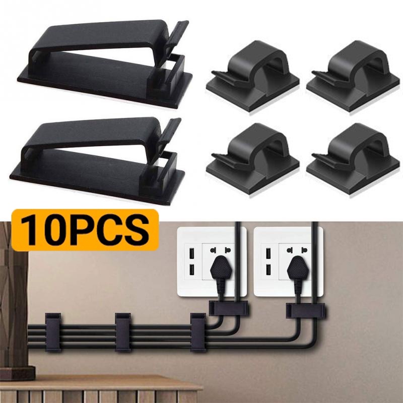 Set 10 Kẹp Giữ Dây Cáp Gắn Tường Đa Năng Tiện Dụng Cho Gia Đình/ Văn Phòng