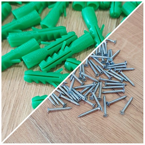 Bộ 2 Loại Vít Đầu Bằng 4 Ly (4x30mm) + Tắc Kê Râu 6 Ly (6x30mm) - 50 con mỗi loại