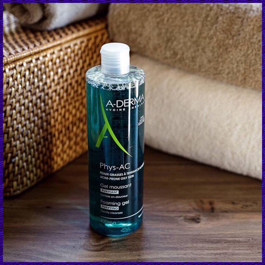 Sữa Rửa Mặt Aderma Phys-AC Gel Moussant Purifiant Làm Sạch Sâu, Dưỡng Trắng Ngừa Oxy Hóa Dịu Nhẹ Với Da