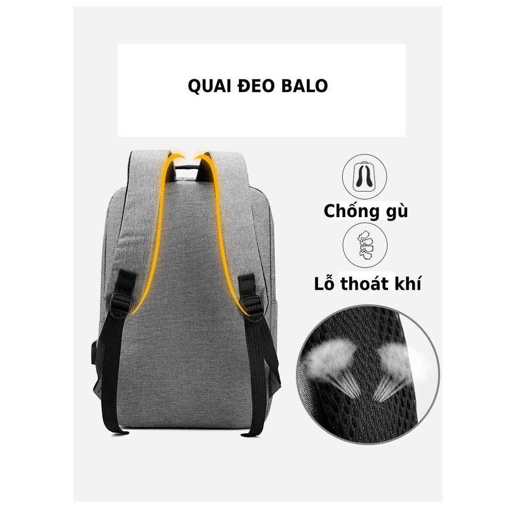 {ĐẸP MÀ RẺ} Balo laptop Nam nữ đi làm, đi chơi - Balo chống nước có cổng sạc USB BL16