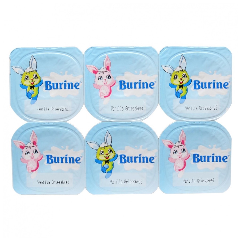 [CHÍNH HÃNG] Cháo Sữa Burine 6M+ Vị Grießbrei Vanille - Vỉ 6 Hũ x 50g (Công thức mới, thơm ngon tự nhiên)