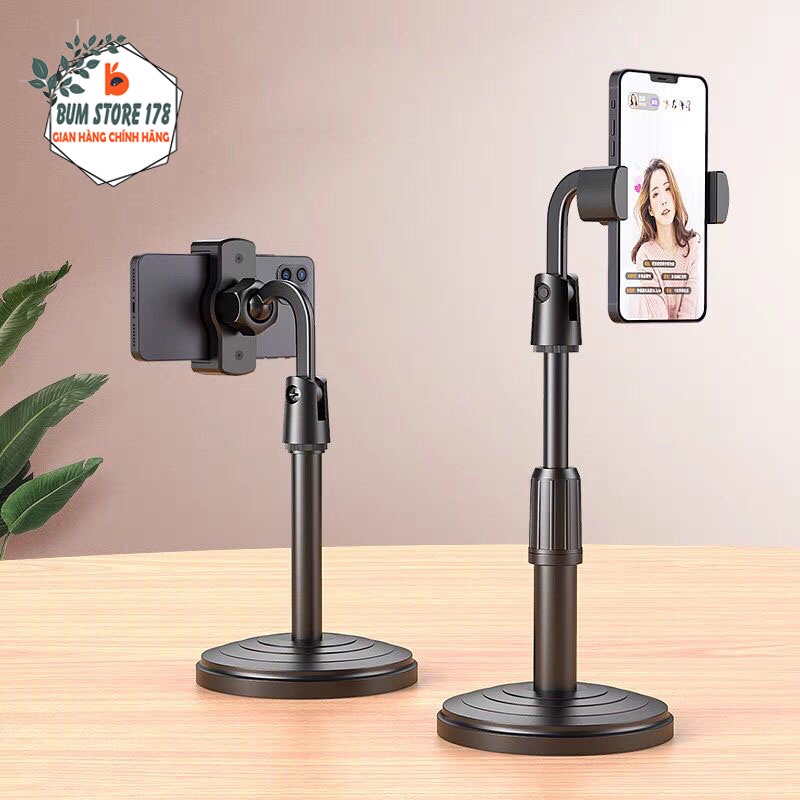Giá đỡ điện thoại cầm tay Livestream Ổn Định Xoay 360 Độ, Giá đỡ kẹp điện thoại để bàn Livestream đa năng
