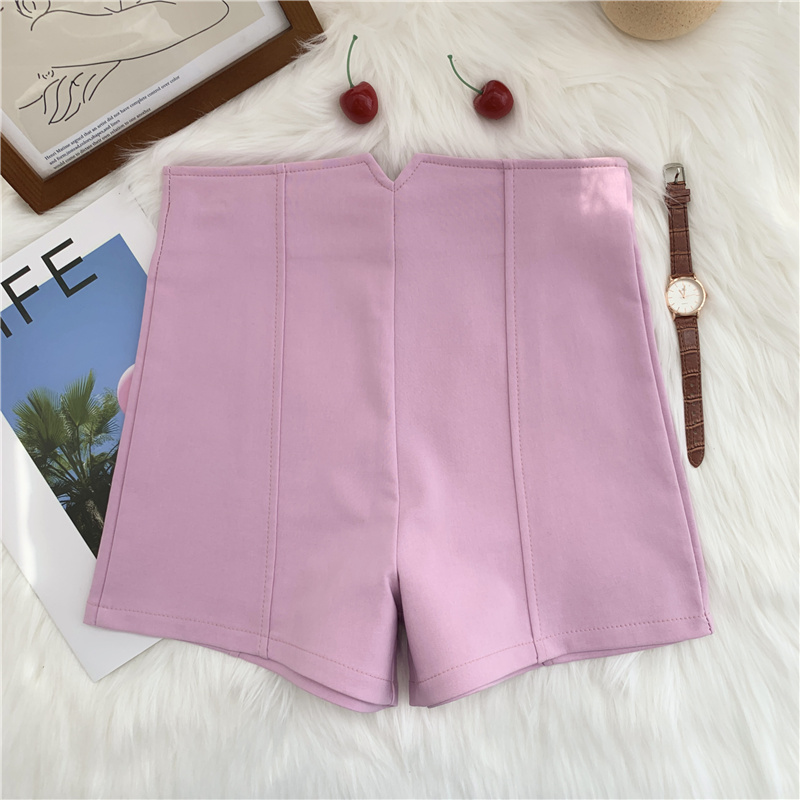IELGY   Quần short Lưng Cao Dáng Chữ A Phong Cách Hàn Quốc Thời Trang Cho Nữ