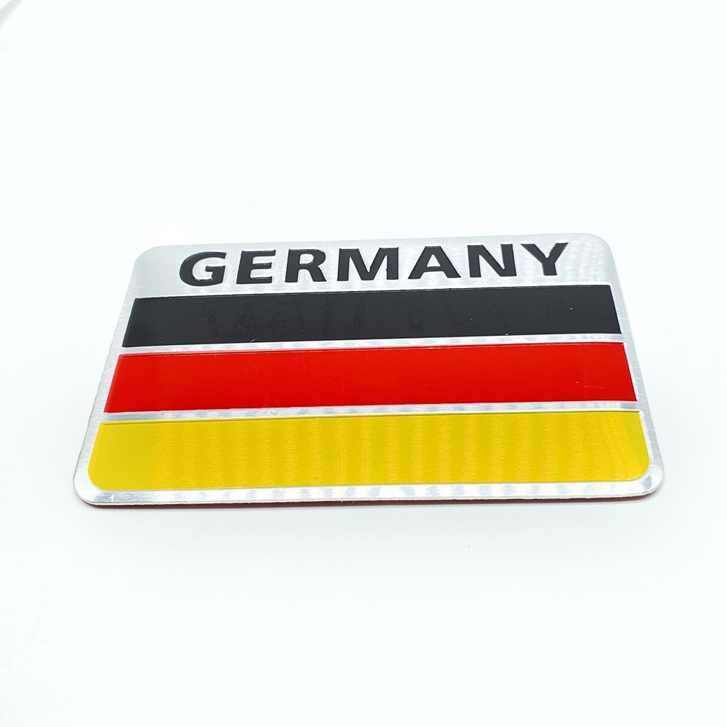 Tem nhôm decal dán trang trí xe hình cờ các nước trên thế giới- Anh, Mỹ, Đức, Pháp, Nhật........(hình chữ nhật kt 8x5cm)
