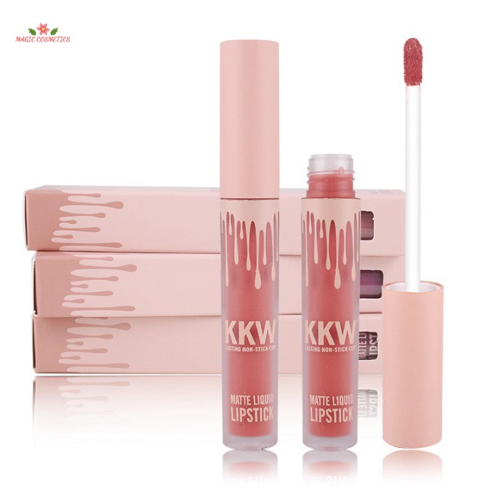 [Mã giảm] Son Kem Lì Tơ Lụa KKW Matte Liquid Lipstick Phong Cách Âu Mỹ