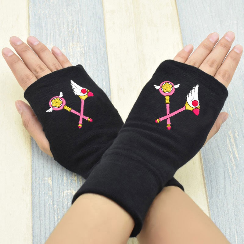 Găng Tay Thời Trang Xỏ Ngón Cardcaptorr Sakuraa co giãn, mềm mại