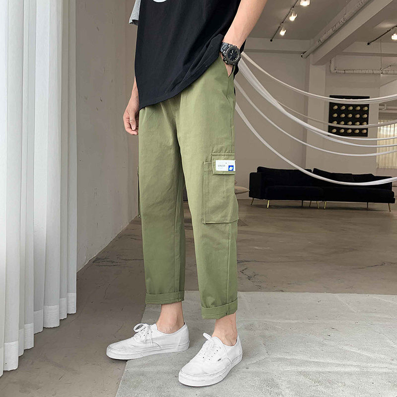 Quần Baggy Da Pu Phối Cotton 4 Màu Tùy Chọn Phong Cách Hàn Quốc Thời Trang Cho Nam