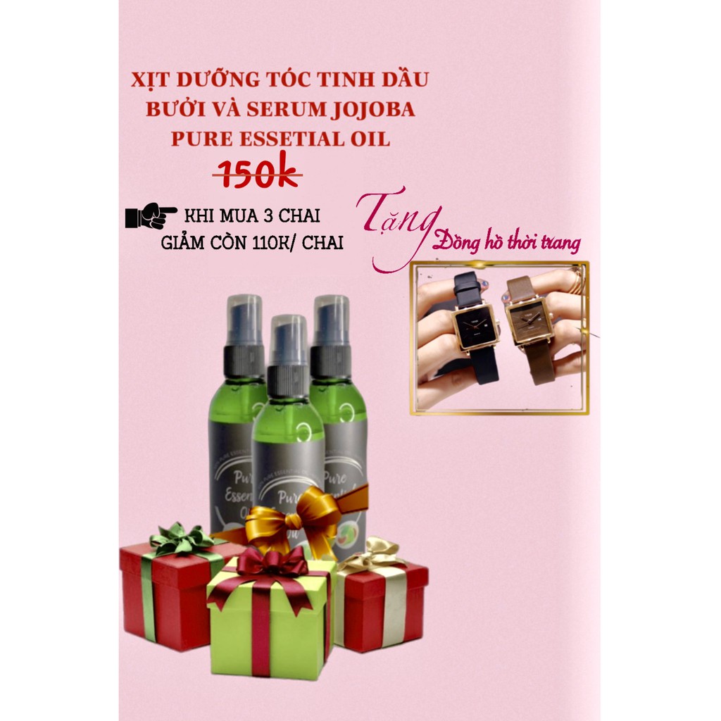 CHAI XỊT DƯỠNG TINH DẦU BƯỞI XANH & SERUM JOJOBA PURE ESSENTIAL OIL kích_mọc_tóc trị_rụng_tóc | BigBuy360 - bigbuy360.vn