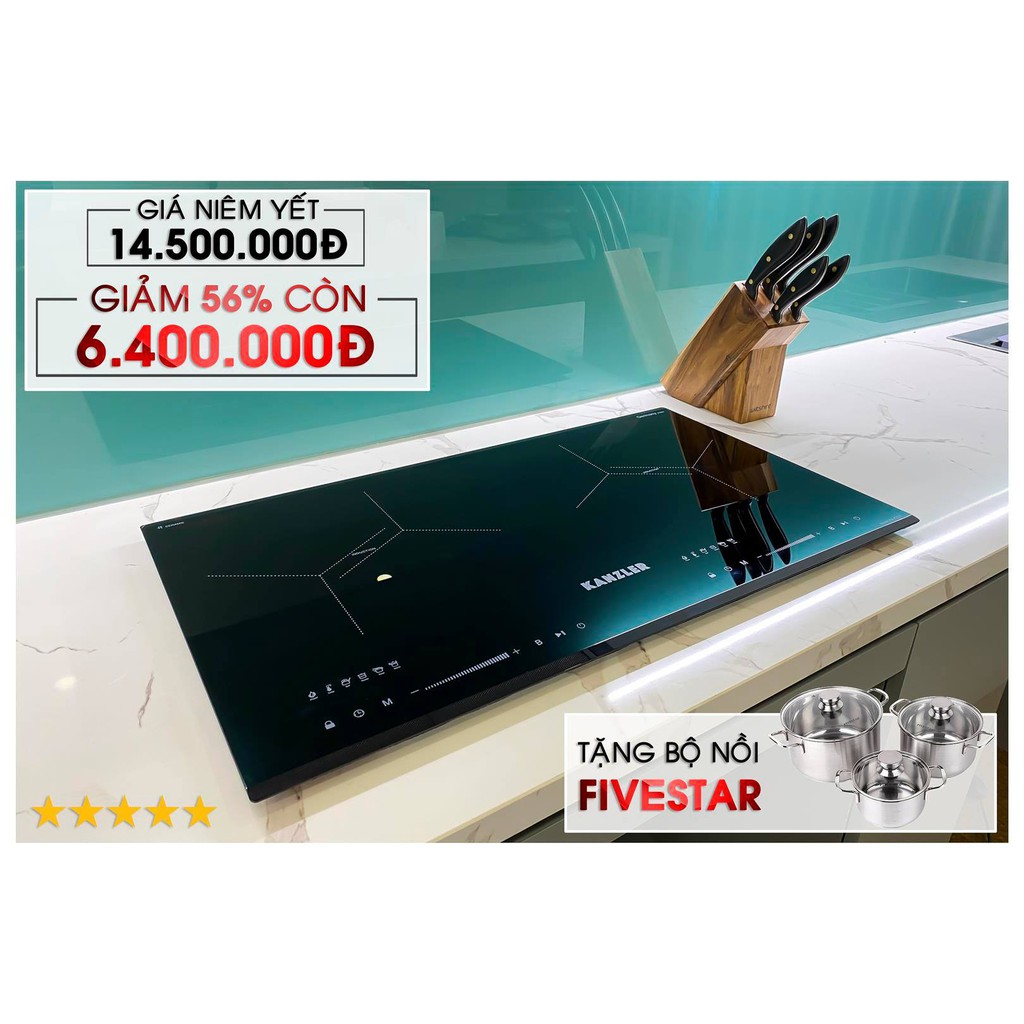 Bếp từ đôi Kanzler KA-620II nhập khẩu Malaysia tặng kèm bộ nồi Fivestar cao cấp