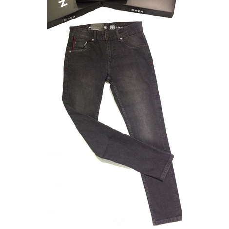 Quần Jean Nam Quần Bò Nam Hàng Hiệu Cao Cấp Owen QJSL23051 Ống Côn Slim Màu Xám Đậm Chất Liệu Cotton Spandex Đàn Hồi Tốt | BigBuy360 - bigbuy360.vn