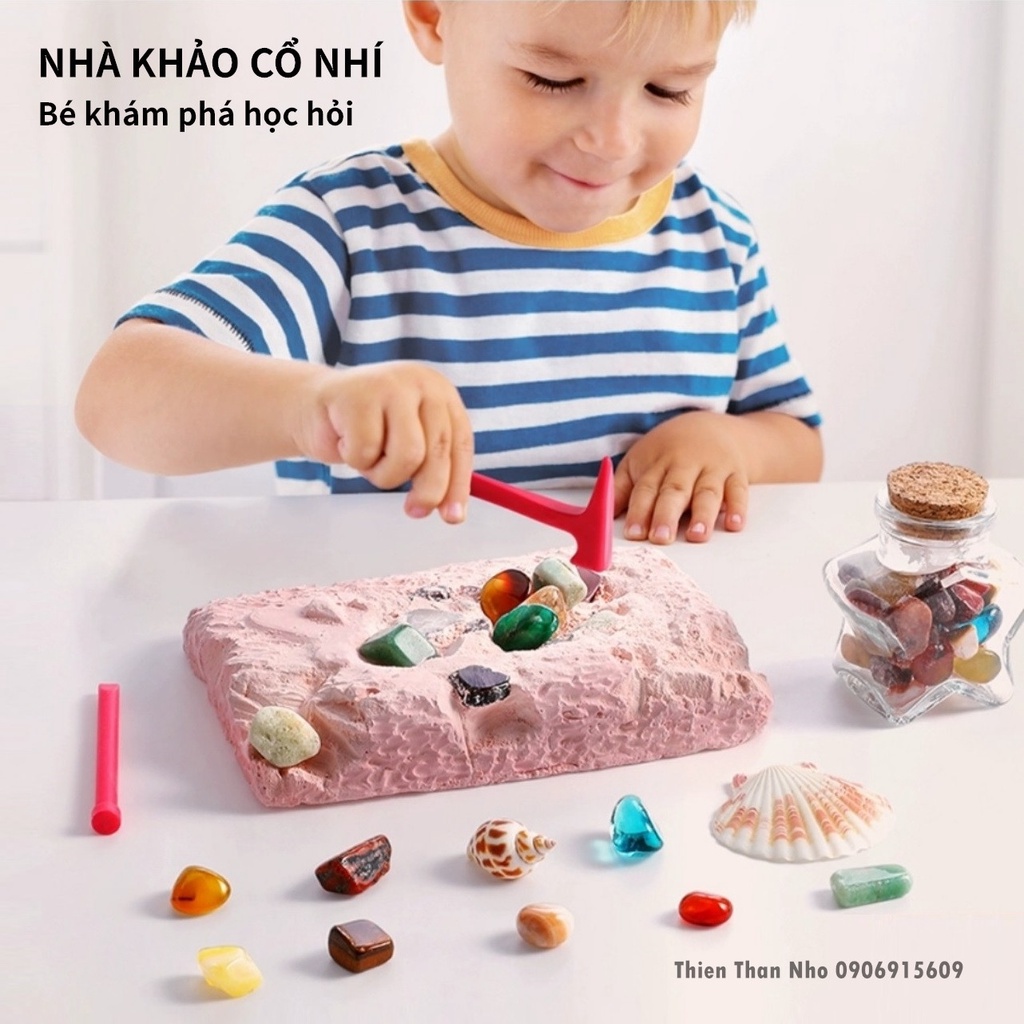 Đồ Chơi Khảo Cổ Nhí Đi Tìm Báu Vật - Đồ chơi Đào Đá Khai Thác Khám Phá Thiên Thần Nhỏ