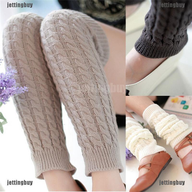 Tất ống chân đan len giữ ấm thời trang mùa đông