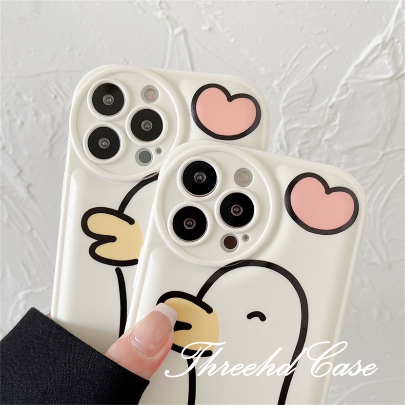 Ốp Điện Thoại TPU Đệm Khí Chống Rơi In Hình Vịt Hoạt Hình Cho iPhone 14 13 12 11 Pro Max SE 2020 X Xr Xs Max 8 7 6 6s Plus