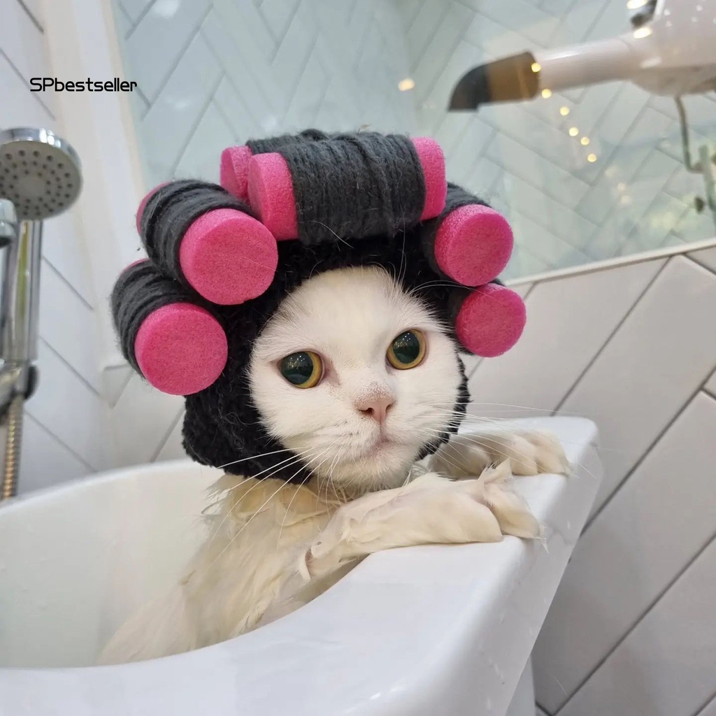 Bộ Mũ Và Tóc Giả Xoăn Hóa Trang Vui Nhộn Cho Thú Cưng