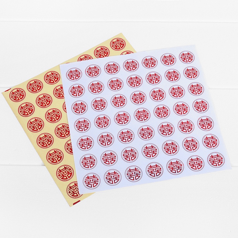 Bộ 49 Decal Chữ Hỷ Dán Trầu Cau, Trái Cây, Vật Dụng Trang Trí Đám Cưới