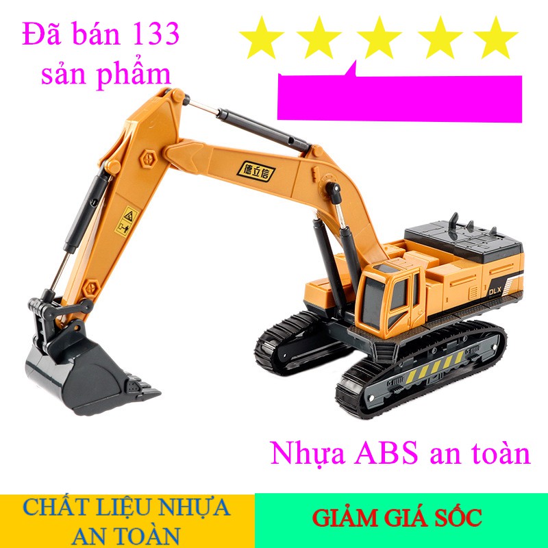 Combo bộ xe mô hình công trình xây dựng, bộ xe cảng biển, xe xúc, xe cẩu móc ( 4 sản phẩm)