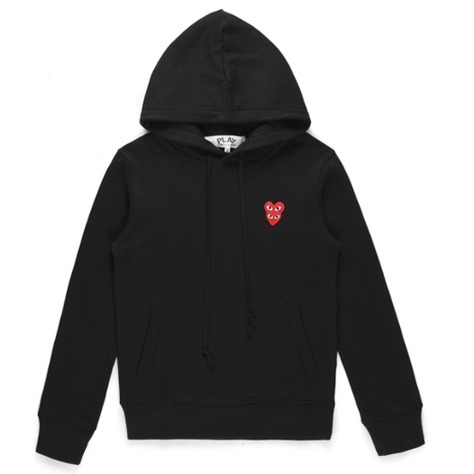 play comme des garcons CDG Áo len có mũ trùm đầu thông thường của nam và nữ ngụy trang mới