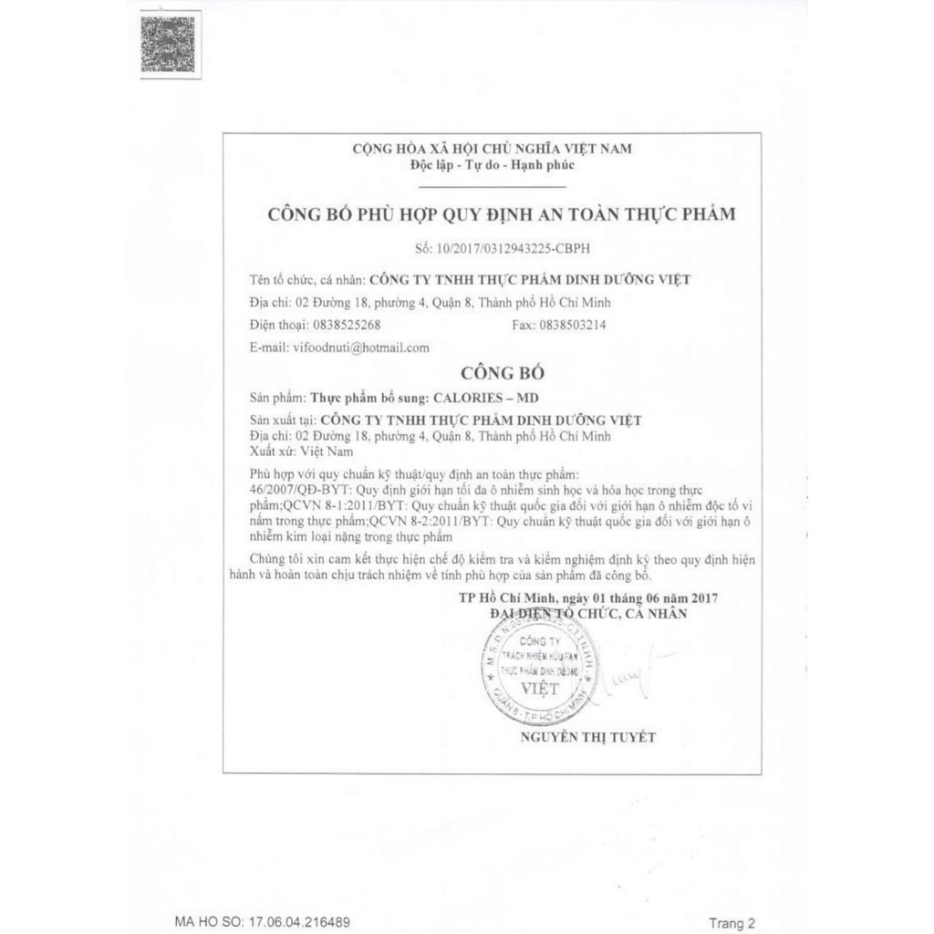 Thực phẩm bổ xung Calories MD