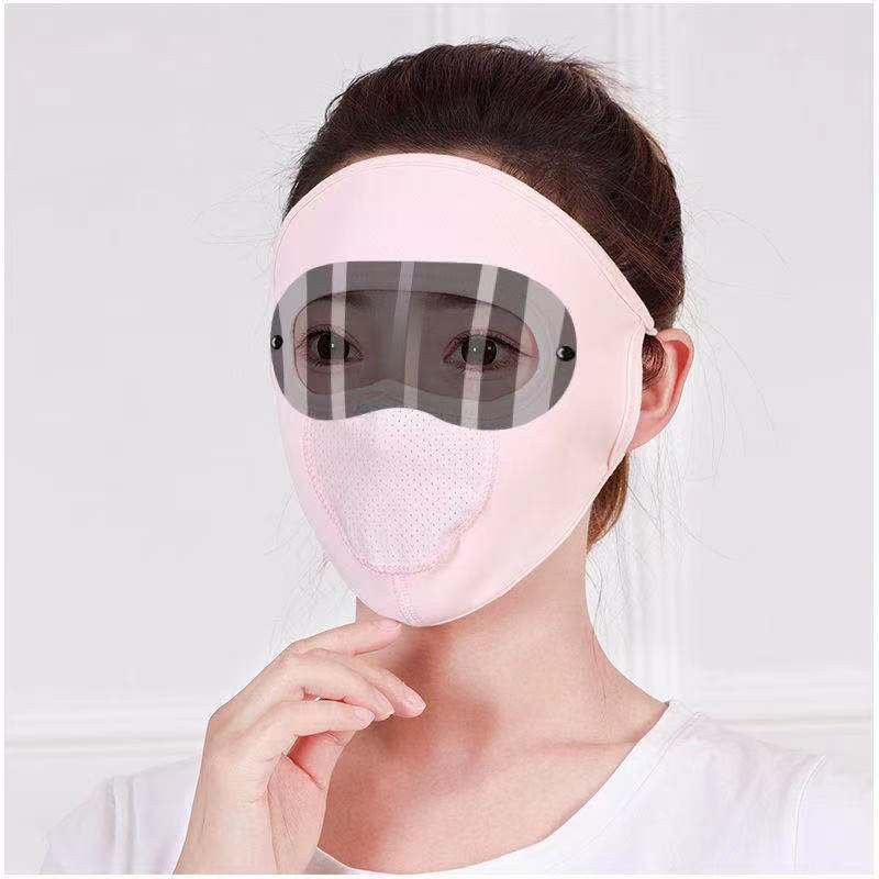 Khẩu trang Ninja che kín mặt chống nắng vải Cotton có KÍNH chống tia cực tím  MÙA HÈ - chống gió - bụi - sương mù