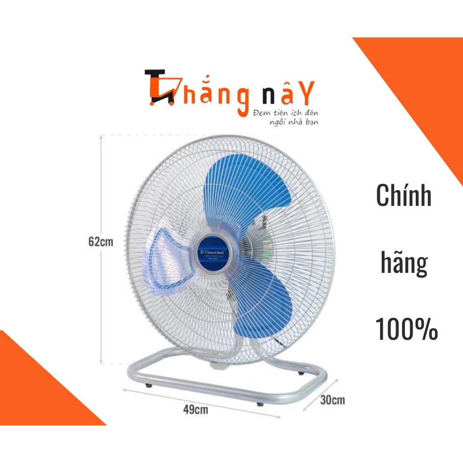 Quạt sàn công nghiệp Vinawind QS500 - Màu xanh, 3 cánh, 19.69 inches, 220V/50Hz, 150W