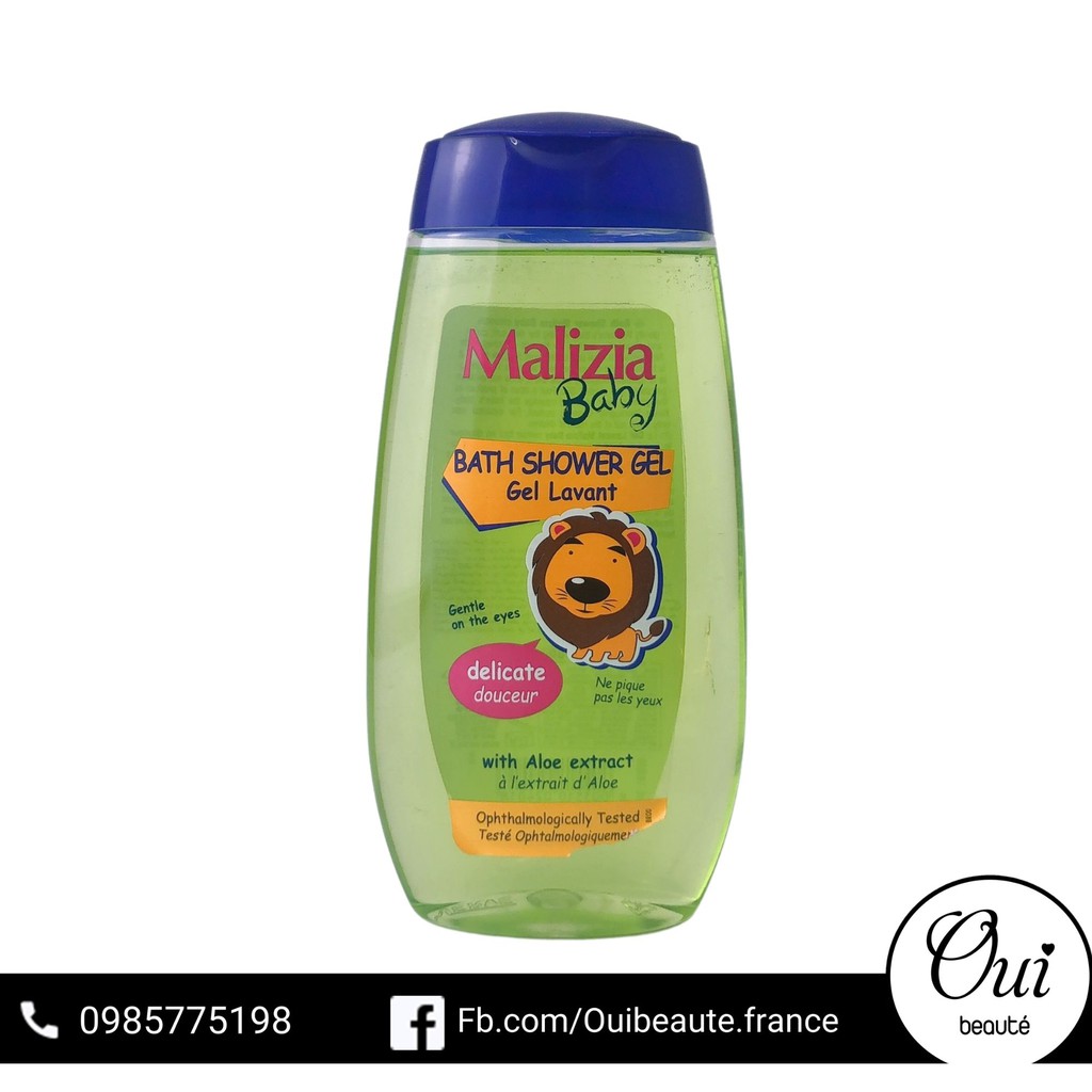 Sữa tắm gội Malizia baby 320ml lành tính cho bé Ouibeaute