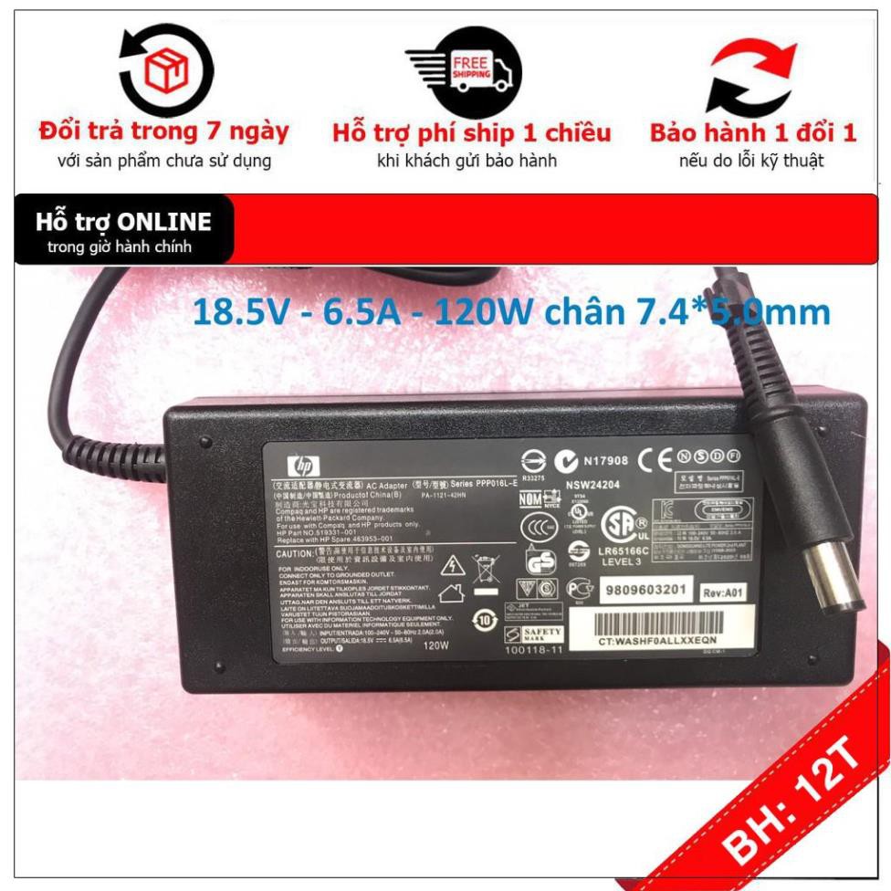 [BH12TH] ⚡️[Sạc zin] Sạc laptop hp 18.5V - 6.5A - 120w Chân Kim To ZIN