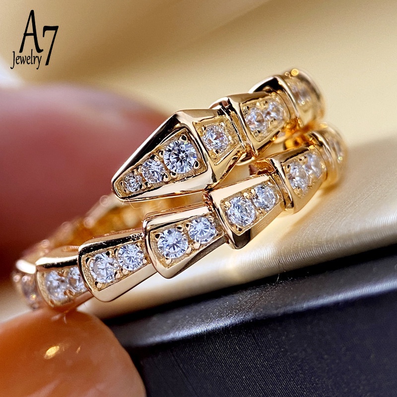 Nhẫn thời trang mạ bạc 925 đính đá kim cương nhân tạo sang trọng