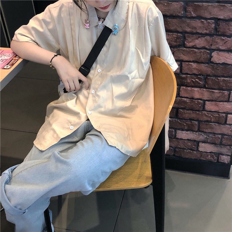 Áo Sơ Mi Tay Ngắn Màu Sắc Thời Trang Cho Nữ