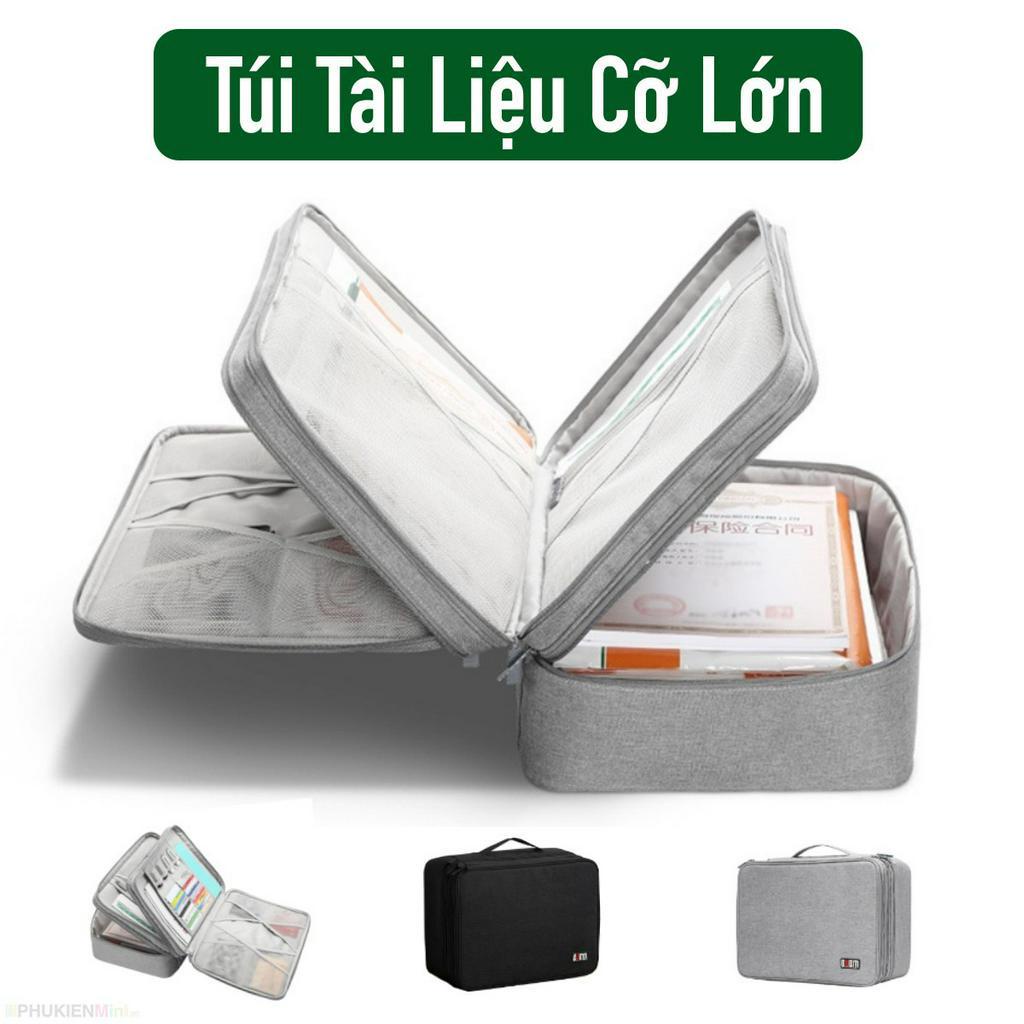 Túi BUBM đựng tài liệu A4, túi lưu trữ hồ sơ sổ sách giấy tờ đất đai cỡ lớn, túi nhiều ngăn có quai xách tiện lợi