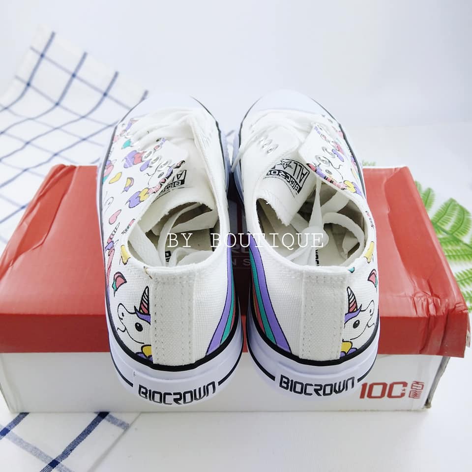Giày canvas thấp cổ unicorn cầu vồng
