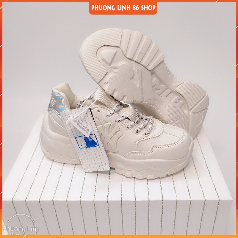 Giày thể thao nam nữ Boston NY LA màu kem, giày Sneakers nam nữ tăng chiều cao M56