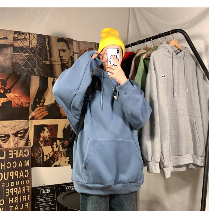 Áo Hoodie Dáng Rộng Màu Trơn Phong Cách Hàn Quốc Cho Cặp Đôi | BigBuy360 - bigbuy360.vn