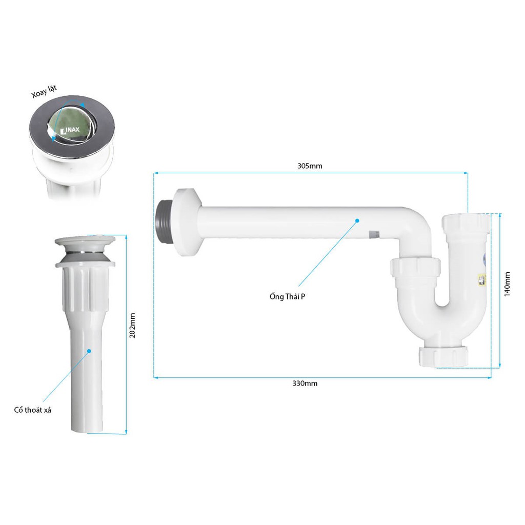 [INAX] Ống thải A-325PL A-325PS