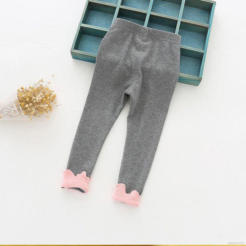 Quần legging cotton phối hoa dễ thương cho bé gái