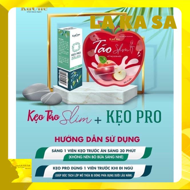 Kẹo táo Slim giảm cân + Kẹo Pro xổ mỡ dành cho người bị lờn, cơ địa khó giảm (Combo 2 món)