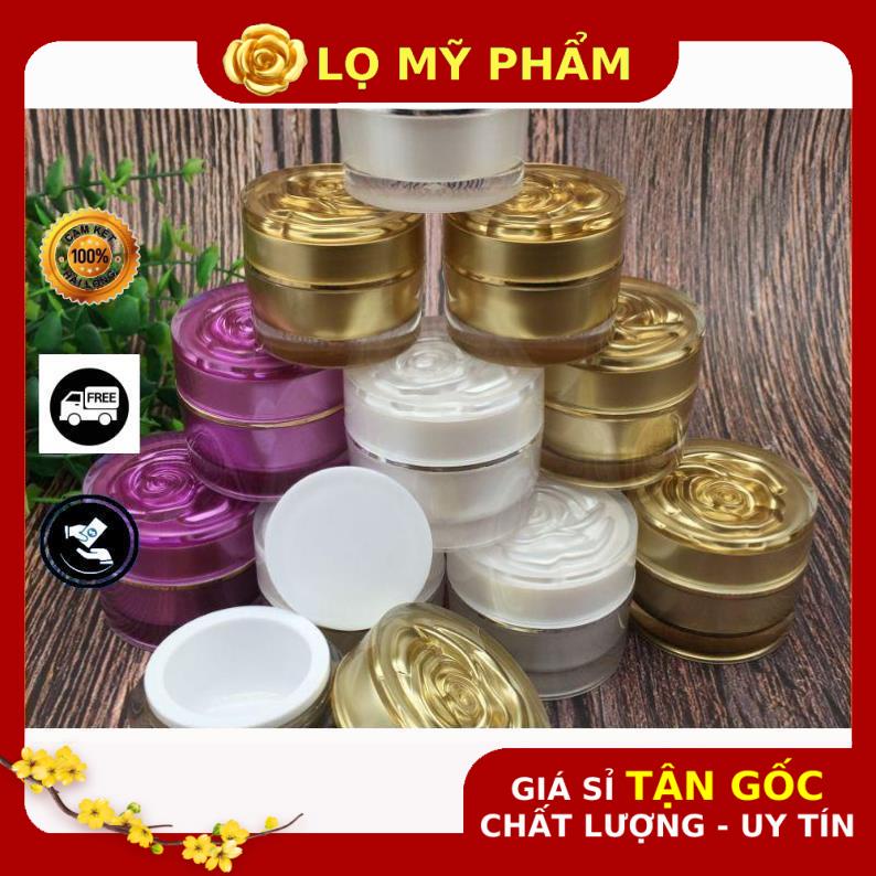 Hủ Đựng Kem ❤ GIÁ TỐT NHẤT ❤ Hủ chiết mỹ phẩm 5g,10g,20g hoa hồng đựng kem face , phụ kiện du lịch