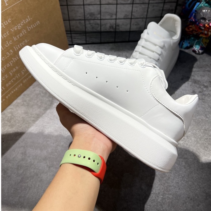 Giày alexander mcqueen nam, nữ gót TRẮNG bản chuẩn 11. Hộp cứng + túi xách+ giấy gói