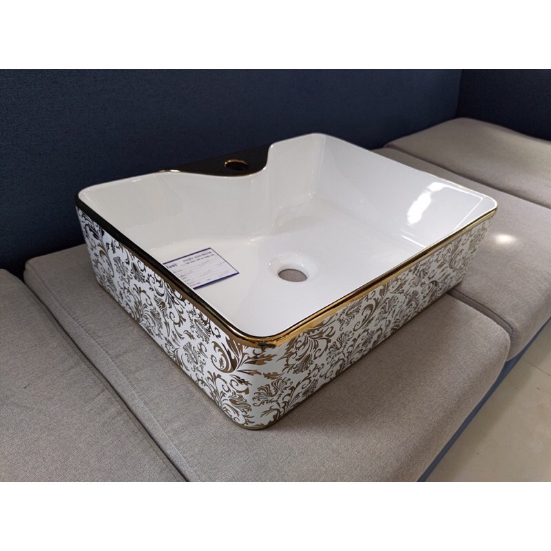 Lavabo hoa văn đặt bàn cao cấp-07