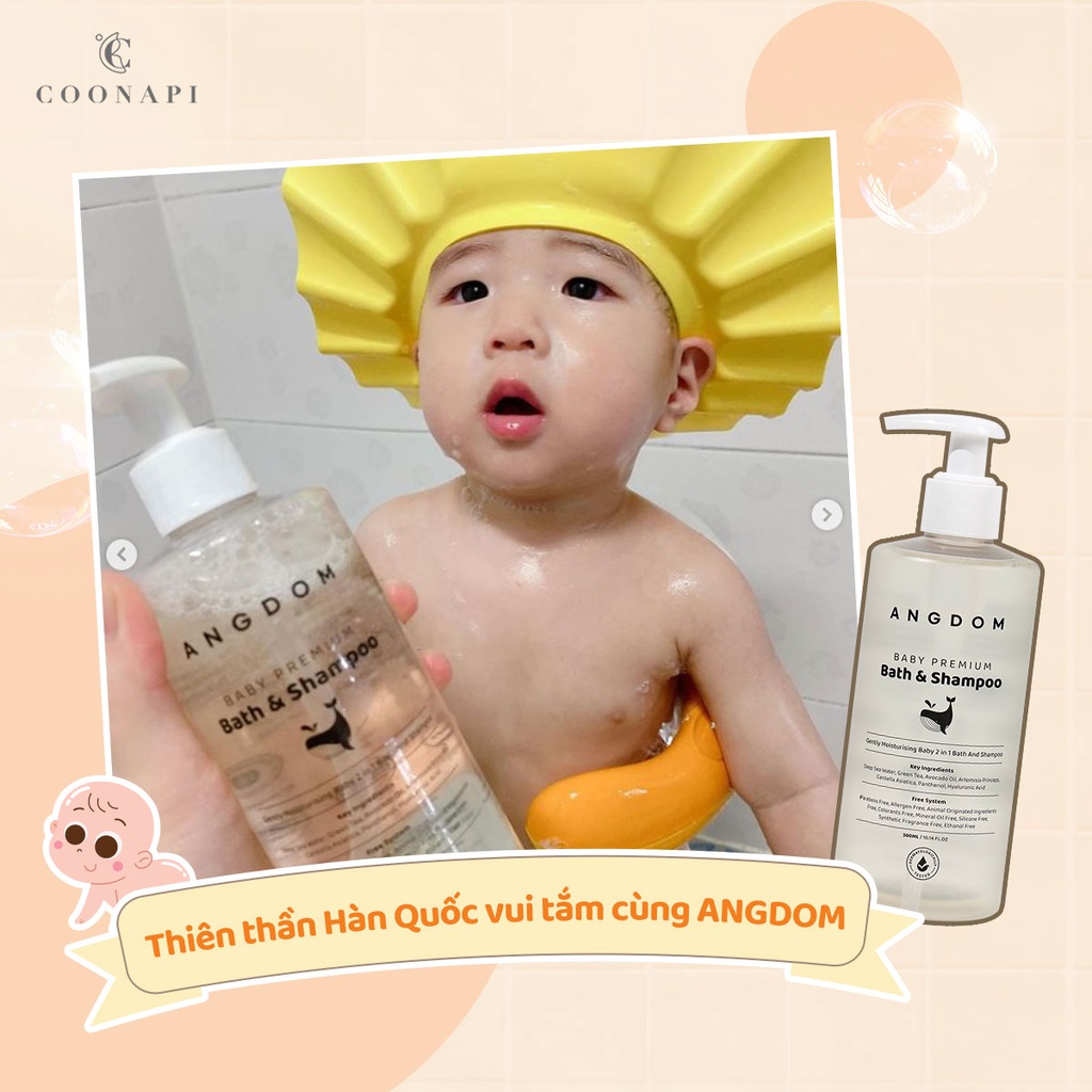 Sữa Tắm Gội Thiên Nhiên Cho Bé Dịu Nhẹ Và Dưỡng Ẩm ANGDOM Baby Premium Bath & Shampoo 300ml