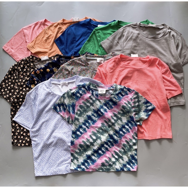 Áo croptop WILDFRED FREE thun gân vnxk
