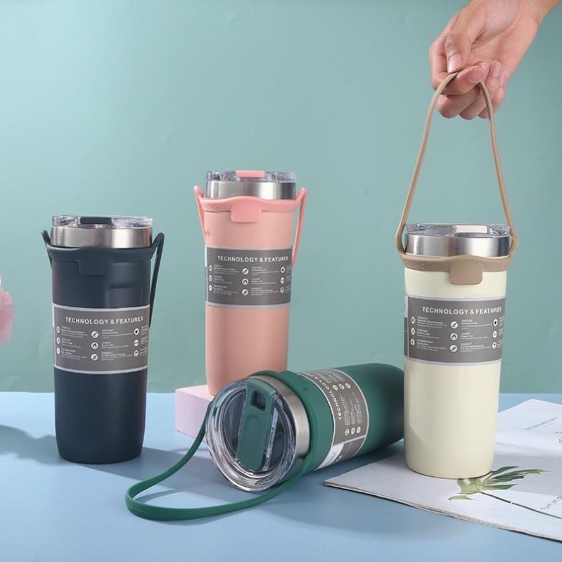 Ly giữ nhiệt chính hãng TUMI, hàng cao cấp, đa năng, có quai silicon xách tiện lợi, dung tích 710ML