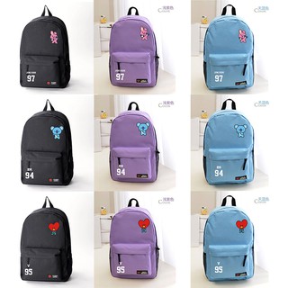 Peripheral trend backpack BT21 Simple simple color canvas backpack Leisure student Large capacity backpack Backpack
