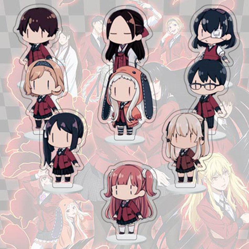 ( 1 cái MINI 20K ) Mô hình standee KAKEGURUI HỌC VIỆN ĐỎ ĐEN mica trong acrylic anime chibi trang trí
