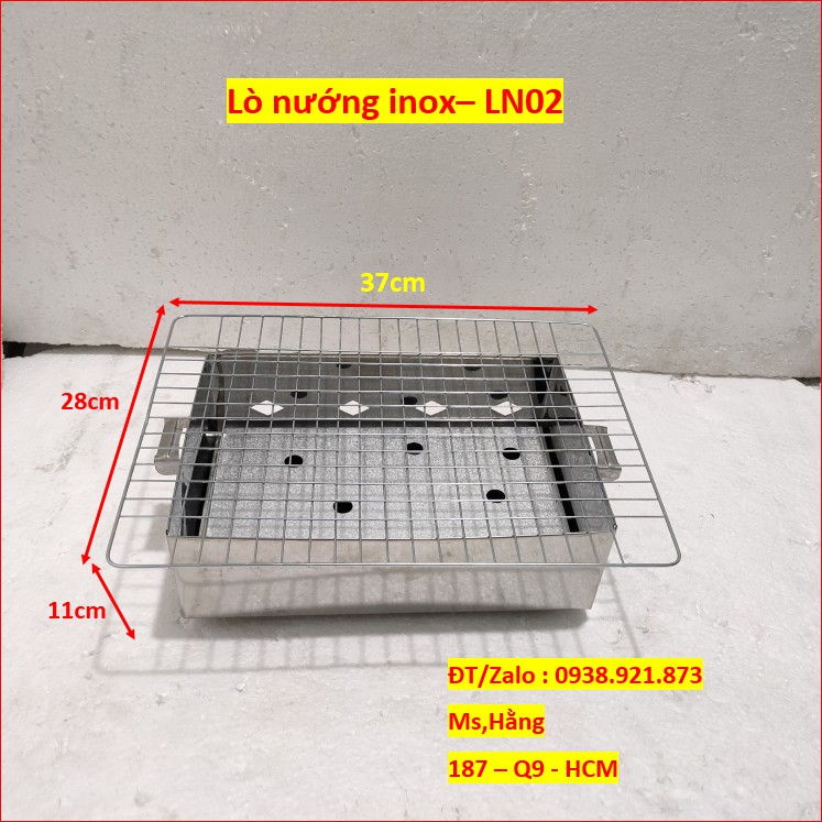 Lò Nướng Than Inox - LN02 - KT 37x28x11cm