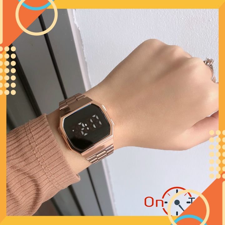 Đồng hồ tráng gương nữ TOUCH WATCH OneTime hợp hiện đại dễ phối đồ, casio cảm ứng